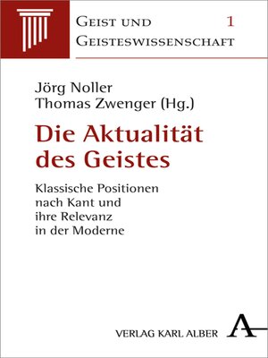 cover image of Die Aktualität des Geistes